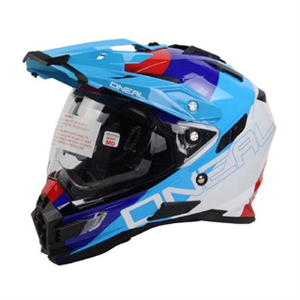 Oneal 2018 Sierra Dual Sport Full Face Helmet - Edge White/Red/Blue