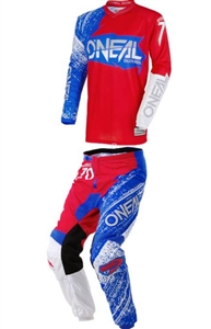 Oneal 2018 Element Burnout Combo Jersey Pant - Red/White/Blue