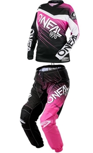 Oneal 2018 Womens Element Racewear Combo Jersey Pant - Black/Pink