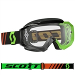 Scott - Hustle MX Clear Lens Goggle- Black/Fluo Green
