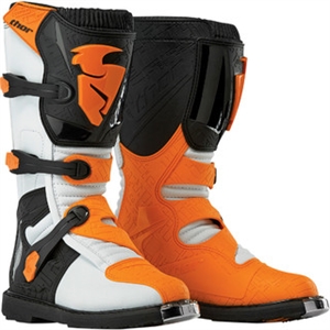 Thor 2018 Kids Blitz Boots - White/Orange