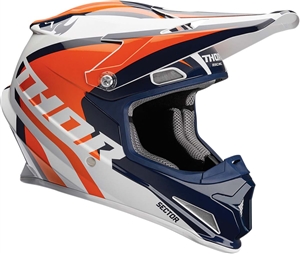 Thor 2018 Sector Ricochet Full Face Helmet - Navy/Orange