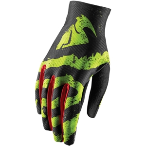 Thor 2017 Void Rampant Gloves - Lime/Red