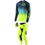 Troy Lee Designs 2017 Youth GP Starburst Combo- Flo Yellow/Navy