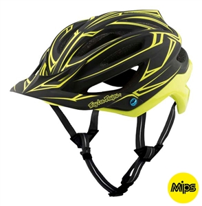 Troy Lee Designs 2017 MTB A2 MIPS Pinstripe Helmet - Black/Yellow