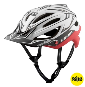 Troy Lee Designs 2017 MTB A2 MIPS Sram Helmet - White/Red