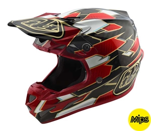 Troy Lee Designs 2018 SE4 Carbon Maze MIPS Full Face Helmet - Black/ Red