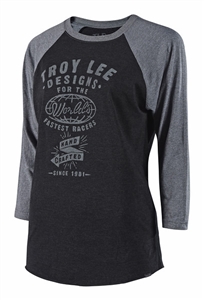 Troy Lee Designs 2018 Womens World Long Sleeves Raglan - Black/Heather Charcoal