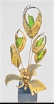 Vintage metal sculpture Bijan greenRESIN flower