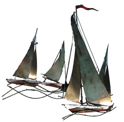 Jere boats Vintage metal sculpture sailboats
