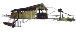 Jere covered bridge Vintage metal sculpture