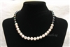 Pearl Necklace - Black & White Half - 9 mm