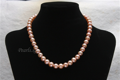 Pearl Necklace - Pink 9 mm