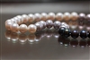 Pearl Necklace - Grey, White & Black in Thirds - 9 mm