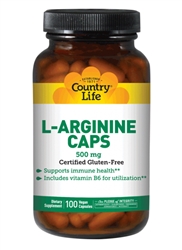 L-Arginine 500 mg, 100 vegan capsules