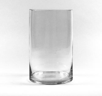 Glass Cylinder Vase, 8" x 5"