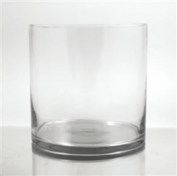 Glass Cylinder Vase, 10" x 9"