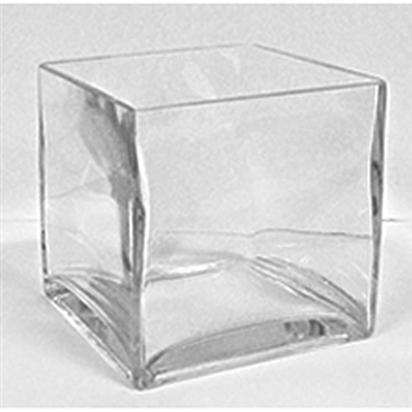 Glass Cube Vase, 6" x 6"