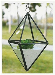 Geometric Glass Terrarium, Hanging Diamond