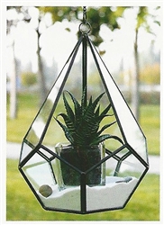 Geometric Glass Terrarium, Hanging Teardrop