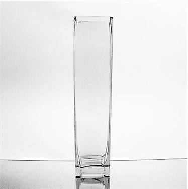 Glass Rectangular Vase, 14" x 3"