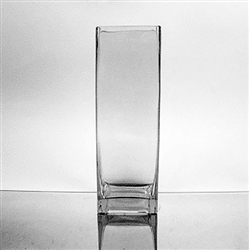 Glass Rectangular Vase,  12" x 4"