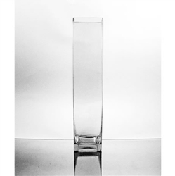 Glass Rectangular Vase,  18" x 4"