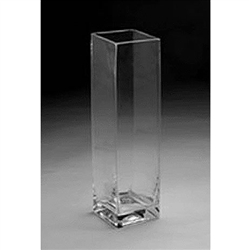 Glass Rectangular Vase,  20" x 5"
