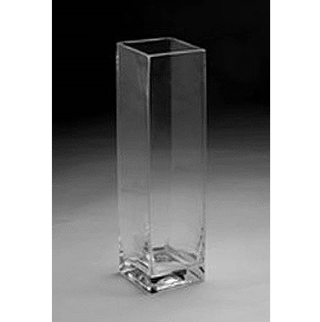 Glass Rectangular Vase,  23" x 5"