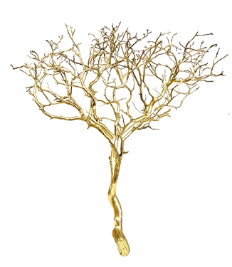 Gold Metallic Manzanita Branches, 24" Tall