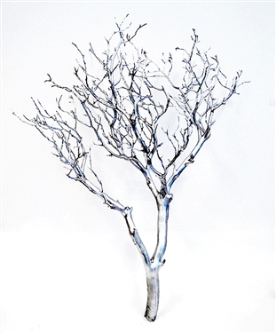 Silver Metallic Manzanita Branches, 24" Tall