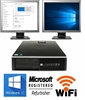 hp or Dell Desktop PC Computer Dual Core 8GB RAM DUAL 19" LCDs WiFi Windows 10