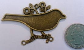 Antique Bronze Bird Pendant Blanks