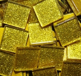 Glitter Tiles..3/4"..Bright Gold