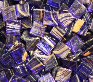 Metallic Mini Tiles..Dark Blue-Gold..3/8"