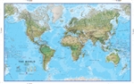 World, Physical, laminated by Maps International Ltd.