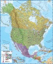 North America, Political, laminated by Maps International Ltd.