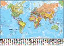 World, Political with Flags by Maps International Ltd.