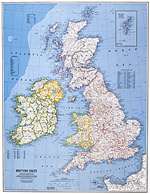 Britain and Ireland Classic Wall Map - Laminated (23.5 x 30.25 inches) by National Geographic Maps [no longer available]