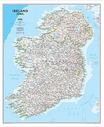 Ireland Classic Wall Map (30 x 36 inches) by National Geographic Maps [no longer available]
