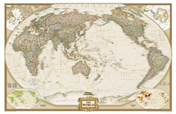 World Executive, Pacific Centered Enlarged Wall Map (73 x 48 inches) by National Geographic Maps [no longer available]