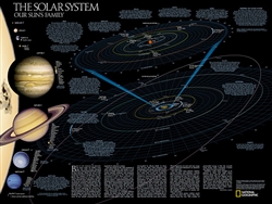 The Solar System: 2 sided Wall Map (24.25 x 18.25 inches) by National Geographic Maps [no longer available]