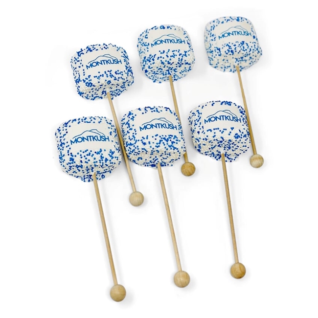 6 Jumbo Marshmallow Pops with Wood Ball Stick