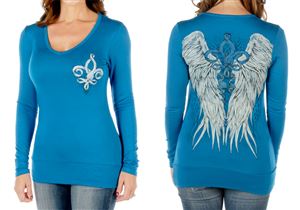 Women's Long Sleeve Angel's Wings Top