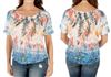 Women's Tie-Dye Tribal Feather Top