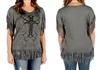 Women's Fringe Celtic Cross Top