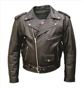 Men's Basic motorcycle jacket split cowhide
