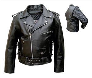 Men's Basic Motorcycle Jacket with zipout liner & side lace (Buffalo)