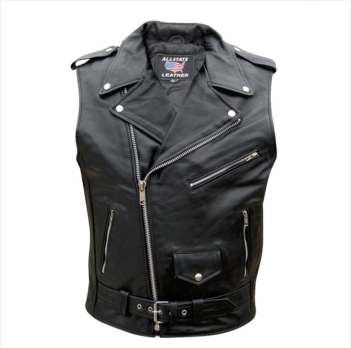 Men's Basic Sleeveless Motorcycle Jacket (Buffalo)