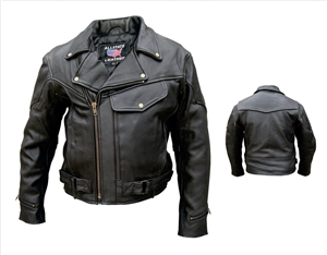 Men's Vented jacket with braid trim, pockets & full sleeve zipout liner. Antique Brass Hardware (Buffalo)